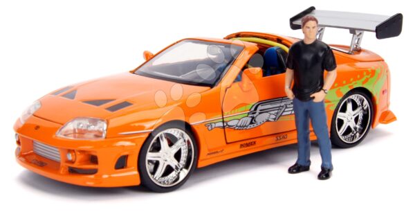 Autíčko Toyota Supra 1995 Fast & Furious Jada kovové s otvárateľnými časťami a figúrkou Brian O´Connor dĺžka 21 cm 1:24Autíčko Toyota Supra 1995 Fast & Furious Jada kovové s otvárateľnými časťami a figúrkou Brian O´Connor dĺžka 21 cm 1:24