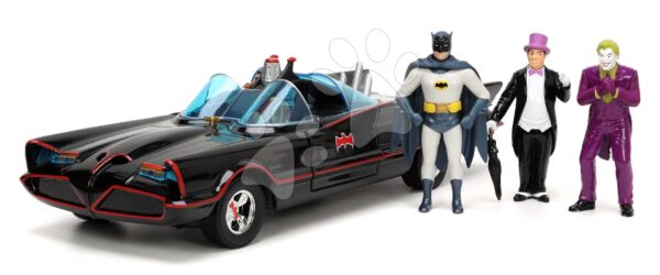 Autíčko Batman Classic Batmobile 1966 Deluxe Jada kovové s otvárateľnými dverami a 4 figúrkami dĺžka 19 cm 1:24Autíčko Batman Classic Batmobile 1966 Deluxe Jada kovové s otvárateľnými dverami a 4 figúrkami dĺžka 19 cm 1:24