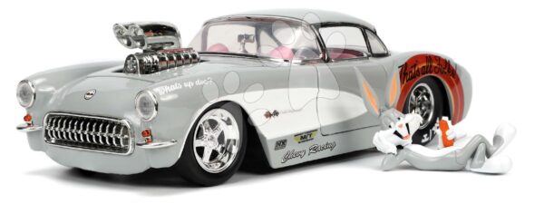 Autíčko Looney Tunes Chevrolet Corvette 1957 Jada kovové s otvárateľnými časťami a figúrkou Bugs Bunny dĺžka 19 cm 1:24Autíčko Looney Tunes Chevrolet Corvette 1957 Jada kovové s otvárateľnými časťami a figúrkou Bugs Bunny dĺžka 19 cm 1:24