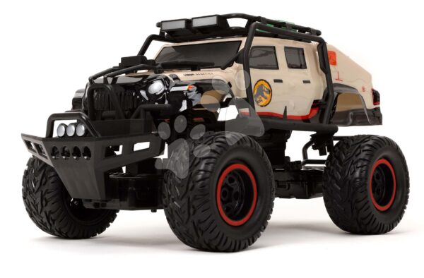 Autíčko na diaľkové ovládanie RC Jeep Gladiator 4x4 Jurassic World Jada terénne s odpružením a pohonom 4 kolies dĺžka 45 cm 1:12 od 8 rokovAutíčko na diaľkové ovládanie RC Jeep Gladiator 4x4 Jurassic World Jada terénne s odpružením a pohonom 4 kolies dĺžka 45 cm 1:12 od 8 rokov