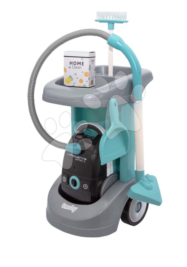 Upratovací vozík Rowenta Cleaning Trolley Smoby s elektronickým vysávačom a 3 doplnkamiUpratovací vozík Rowenta Cleaning Trolley Smoby s elektronickým vysávačom a 3 doplnkami