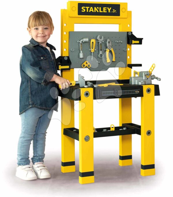 Pracovná dielňa Stanley Bricolo One Workbench Smoby so zatĺkačkou a 57 doplnkamiPracovná dielňa Stanley Bricolo One Workbench Smoby so zatĺkačkou a 57 doplnkami