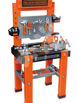 Pracovná dielňa Bricolo One Workbench Black&Decker Smoby so zatĺkačkou a 79 doplnkami 103 cm vysokáPracovná dielňa Bricolo One Workbench Black&Decker Smoby so zatĺkačkou a 79 doplnkami 103 cm vysoká