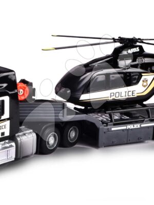 Ťahač s prívesom a policajná helikoptéra Mack Truck Police Helicopter Majorette so zvukom a svetlom s gumenými kolieskami dĺžka 35 cmŤahač s prívesom a policajná helikoptéra Mack Truck Police Helicopter Majorette so zvukom a svetlom s gumenými kolieskami dĺžka 35 cm