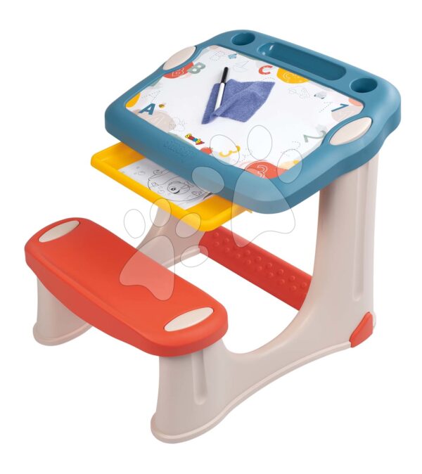 Lavica na kreslenie Magical Desk Smoby Kresli a zmaž s 3 odkladacími priestormi a 12 doplnkami od 24 mesLavica na kreslenie Magical Desk Smoby Kresli a zmaž s 3 odkladacími priestormi a 12 doplnkami od 24 mes