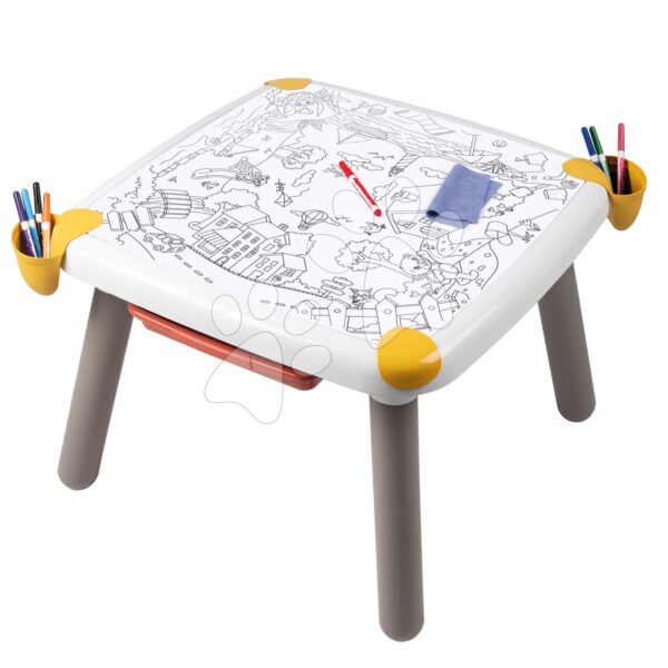 Kreatívny stôl pre deti na kreslenie Kid Creative Table Smoby s 3 odkladacími priestormi 11 doplnkov s fixkami a obrázkami 70*70*47 cm od 24 mesKreatívny stôl pre deti na kreslenie Kid Creative Table Smoby s 3 odkladacími priestormi 11 doplnkov s fixkami a obrázkami 70*70*47 cm od 24 mes