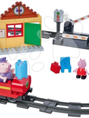 Stavebnica elektronická Peppa Pig Train Fun PlayBig Bloxx BIG železnica so zvukom a 2 figúrkami 55 dielov od 1