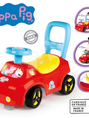 Odrážadlo a chodítko 2v1 Peppa Pig Auto Ride On Smoby ergonomické s opierkou a úložným boxom pod sedadlom od 10 mesOdrážadlo a chodítko 2v1 Peppa Pig Auto Ride On Smoby ergonomické s opierkou a úložným boxom pod sedadlom od 10 mes