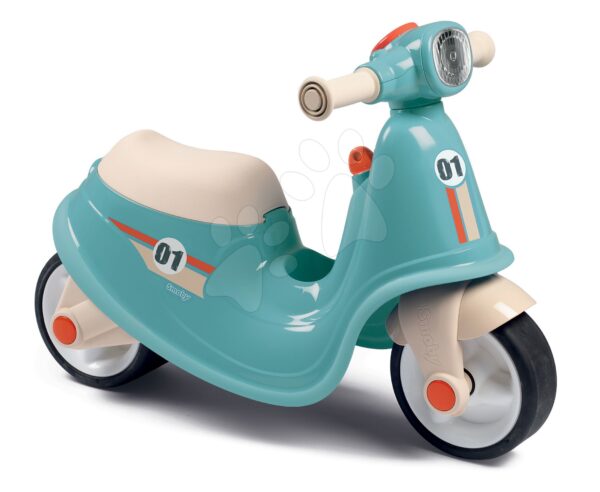 Odrážadlo motorka s reflektorom Scooter Blue Smoby s gumenými kolesami modro-šedé od 18 mesOdrážadlo motorka s reflektorom Scooter Blue Smoby s gumenými kolesami modro-šedé od 18 mes