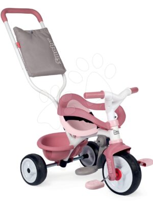 Trojkolka s opierkou Be Move Comfort Tricycle Pink Smoby s EVA kolesami a vodiaca tyč s taškou ružová od 10 mesTrojkolka s opierkou Be Move Comfort Tricycle Pink Smoby s EVA kolesami a vodiaca tyč s taškou ružová od 10 mes