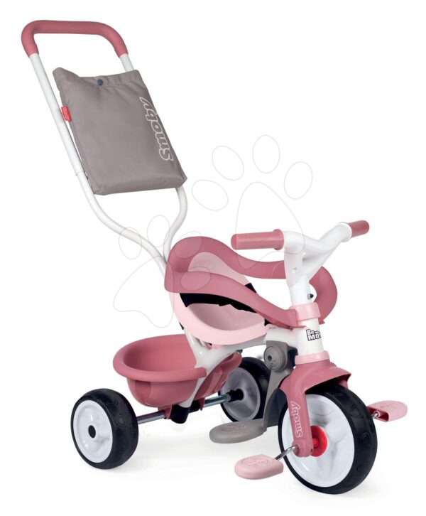 Trojkolka s opierkou Be Move Comfort Tricycle Pink Smoby s EVA kolesami a vodiaca tyč s taškou ružová od 10 mesTrojkolka s opierkou Be Move Comfort Tricycle Pink Smoby s EVA kolesami a vodiaca tyč s taškou ružová od 10 mes