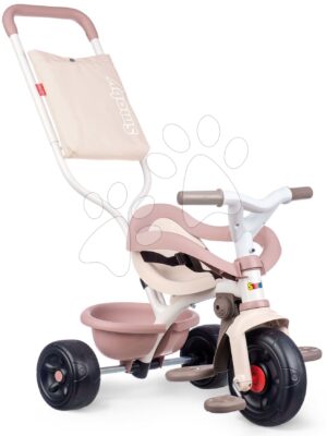 Trojkolka Be Fun Comfort Tricycle Pink Smoby s dvojitou vodiacou tyčou a taškou od 10 mesTrojkolka Be Fun Comfort Tricycle Pink Smoby s dvojitou vodiacou tyčou a taškou od 10 mes