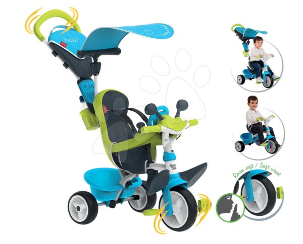 Smoby trojkolka Baby Driver Comfort Blue Smoby s EVA kolieskami modrá 741200Smoby trojkolka Baby Driver Comfort Blue Smoby s EVA kolieskami modrá 741200