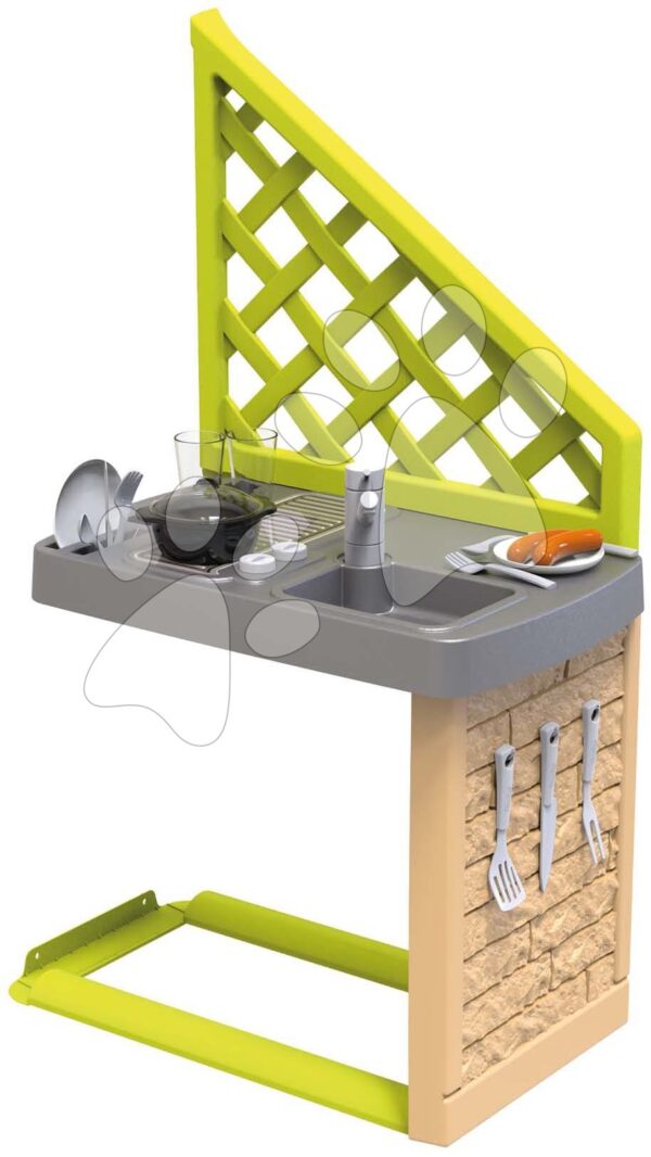 Kuchynka letná so 17 doplnkami Summer Kitchen k domčekom Smoby s varnou doskou a drez na umývanie riadu s UV filtrom od 24 mesKuchynka letná so 17 doplnkami Summer Kitchen k domčekom Smoby s varnou doskou a drez na umývanie riadu s UV filtrom od 24 mes