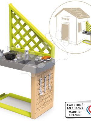 Kuchynka letná so 17 doplnkami Summer Kitchen k domčekom Smoby s varnou doskou a drez na umývanie riadu s UV filtrom od 24 mesKuchynka letná so 17 doplnkami Summer Kitchen k domčekom Smoby s varnou doskou a drez na umývanie riadu s UV filtrom od 24 mes