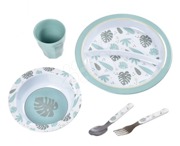 Jedálenská súprava pre deti Beaba Jungle Gift Meal set v darčekovom balení zelená od 4 mesJedálenská súprava pre deti Beaba Jungle Gift Meal set v darčekovom balení zelená od 4 mes