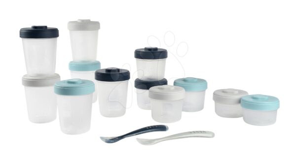 Set 12 dóz na jedlo Beaba Expert Meal & Food Storage Pack Storm 12 clip a 2 silikónové lyžičky modréSet 12 dóz na jedlo Beaba Expert Meal & Food Storage Pack Storm 12 clip a 2 silikónové lyžičky modré