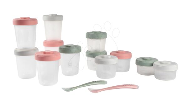 Set 12 dóz na jedlo Beaba Expert Meal & Food Storage Pack Eucalyptus 12 clip a 2 silikónové lyžičky ružovéSet 12 dóz na jedlo Beaba Expert Meal & Food Storage Pack Eucalyptus 12 clip a 2 silikónové lyžičky ružové