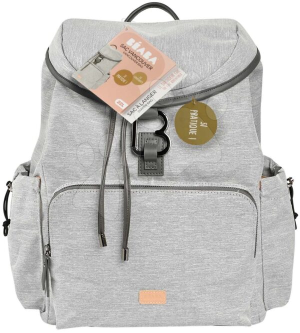 Prebaľovacia taška ako batoh Vancouver Backpack Heather Grey Beaba s doplnkami 22 l objem 42 cm svetlošedáPrebaľovacia taška ako batoh Vancouver Backpack Heather Grey Beaba s doplnkami 22 l objem 42 cm svetlošedá