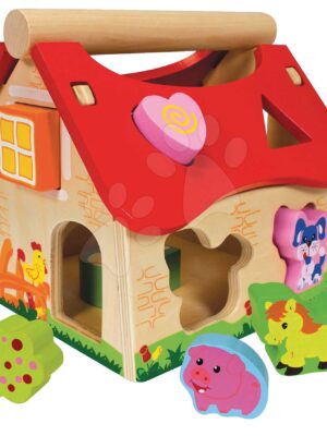 Drevený didaktický domček Shape Sorter House Eichhorn s 12 vkladacími kockami od 12 mesDrevený didaktický domček Shape Sorter House Eichhorn s 12 vkladacími kockami od 12 mes