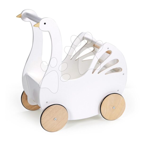 Drevený kočík labuť Sweet Swan Pram Tender Leaf Toys s textilným vankúšom a perinkou pre 36 cm bábiku od 18 mesDrevený kočík labuť Sweet Swan Pram Tender Leaf Toys s textilným vankúšom a perinkou pre 36 cm bábiku od 18 mes