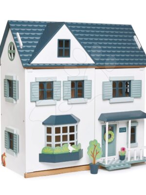 Drevený domček pre bábiku Dovetail House Tender Leaf Toys ultra štýlový so 6 izbami a parketami bez nábytku a postavičiekDrevený domček pre bábiku Dovetail House Tender Leaf Toys ultra štýlový so 6 izbami a parketami bez nábytku a postavičiek