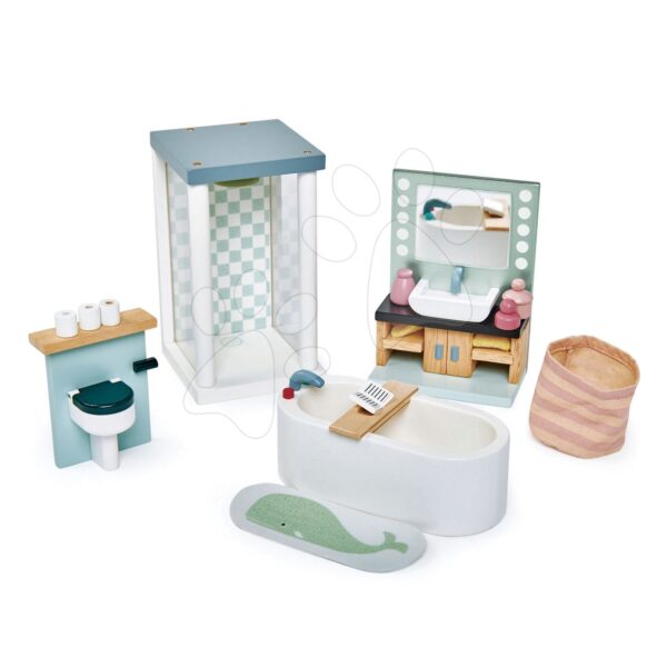 Drevená kúpelňa Dovetail Bathroom Set Tender Leaf Toys 6-dielna sada s komplet vybavením a doplnkamiDrevená kúpelňa Dovetail Bathroom Set Tender Leaf Toys 6-dielna sada s komplet vybavením a doplnkami