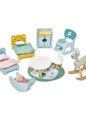 Drevená detská izba Dovetail Kidsroom Set Tender Leaf Toys 10-dielna súprava s komplet vybavením a doplnkamiDrevená detská izba Dovetail Kidsroom Set Tender Leaf Toys 10-dielna súprava s komplet vybavením a doplnkami