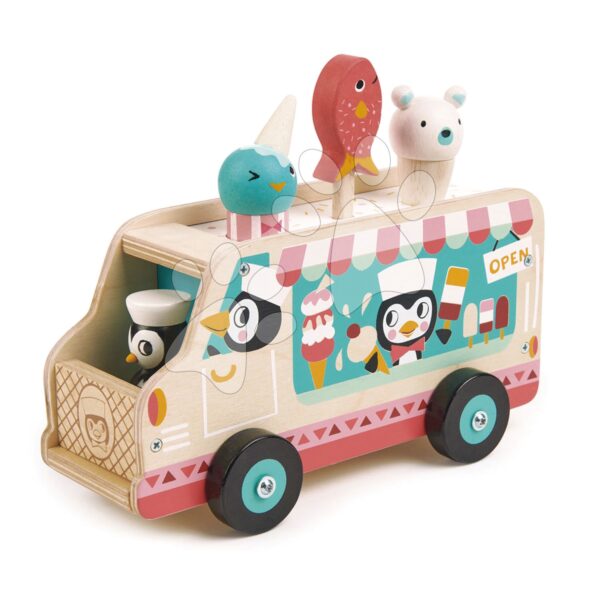 Drevené auto so zmrzlinou Penguin's Gelato Van Tender Leaf Toys s tučniakom a zmrzlinou od 18 mesDrevené auto so zmrzlinou Penguin's Gelato Van Tender Leaf Toys s tučniakom a zmrzlinou od 18 mes