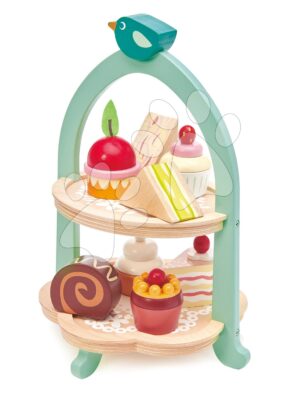 Drevená cukráreň Birdie Afternoon Tea stand Tender Leaf Toys so zákuskami a sendvičmiDrevená cukráreň Birdie Afternoon Tea stand Tender Leaf Toys so zákuskami a sendvičmi