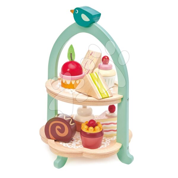 Drevená cukráreň Birdie Afternoon Tea stand Tender Leaf Toys so zákuskami a sendvičmiDrevená cukráreň Birdie Afternoon Tea stand Tender Leaf Toys so zákuskami a sendvičmi