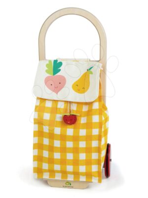 Nákupný vozík z textilu Shopping Trolley Yellow Tender Leaf Toys s drevenou konštrukciouNákupný vozík z textilu Shopping Trolley Yellow Tender Leaf Toys s drevenou konštrukciou