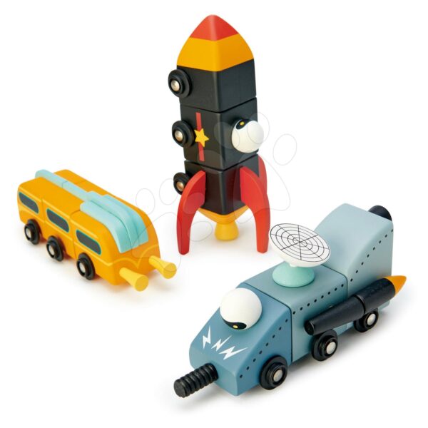 Drevené kozmické autá Space Race Tender Leaf Toys trojdielne skladacie kombinovateľnéDrevené kozmické autá Space Race Tender Leaf Toys trojdielne skladacie kombinovateľné