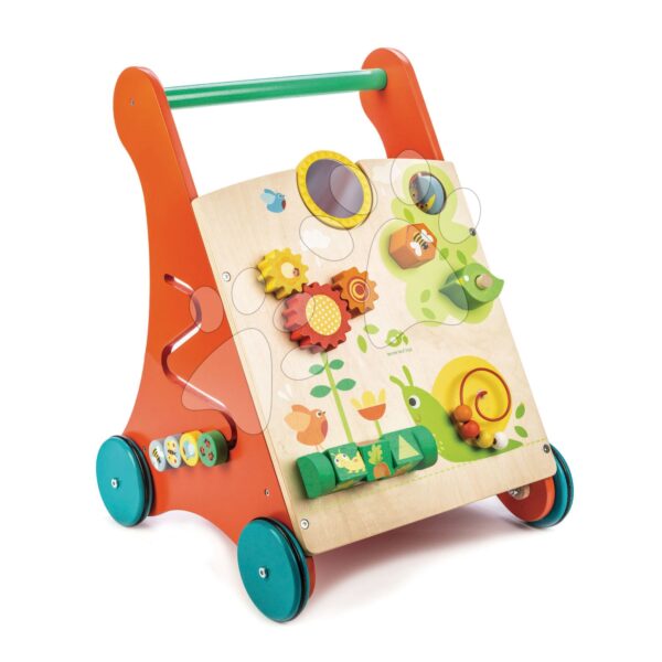 Drevené chodítko záhrada Baby Activity Walker Tender Leaf Toys s rôznymi funkciami a kockami od 18 mesDrevené chodítko záhrada Baby Activity Walker Tender Leaf Toys s rôznymi funkciami a kockami od 18 mes