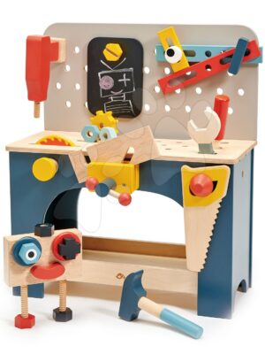 Drevená dielňa s robotom Table top Tool Bench Tender Leaf Toys s náradím a stavebnicouDrevená dielňa s robotom Table top Tool Bench Tender Leaf Toys s náradím a stavebnicou