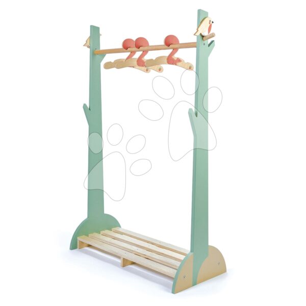 Drevený detský šatník Forest Clothes Rail Tender Leaf Toys s 3 vešiakmi a vtáčikmiDrevený detský šatník Forest Clothes Rail Tender Leaf Toys s 3 vešiakmi a vtáčikmi